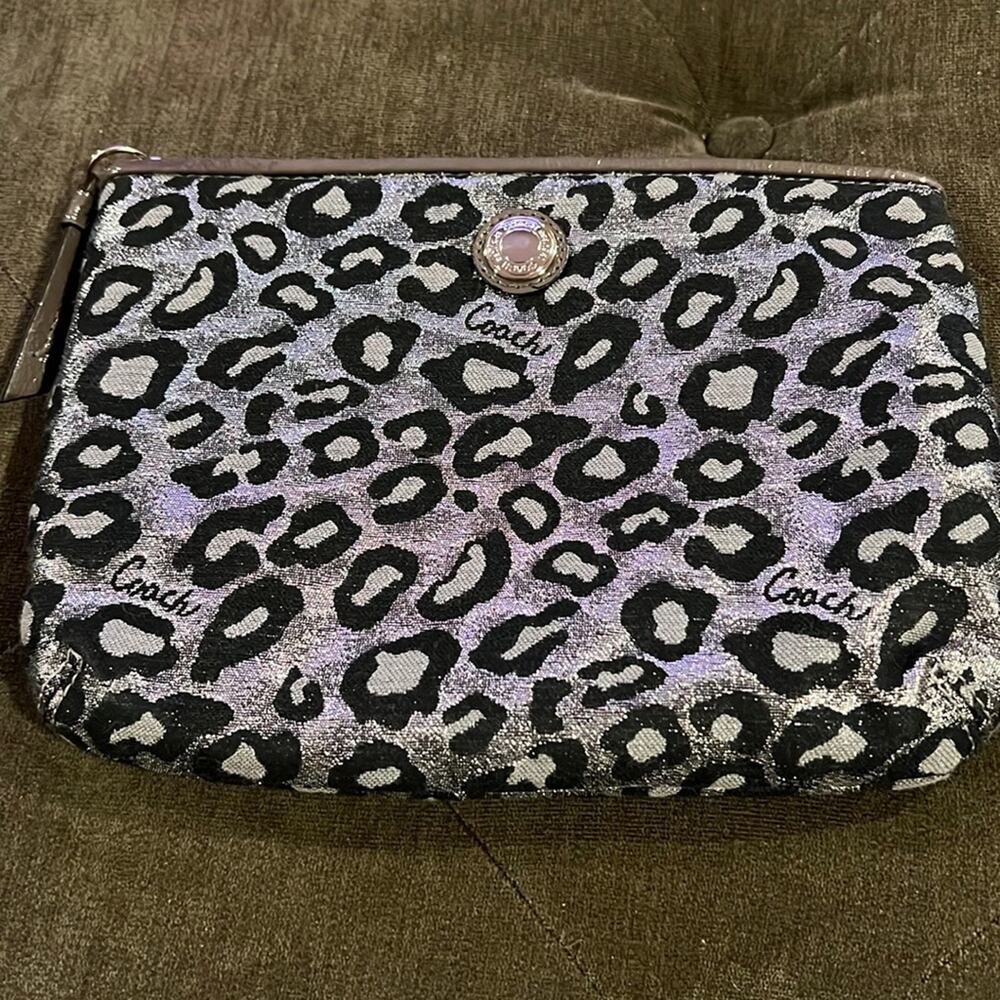 Coach clutch metallic leopard / bag insert - NWOT